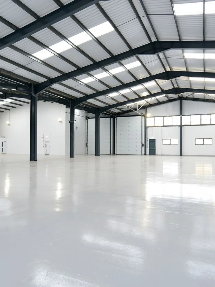 Heavy-duty epoxy floor in a commercial warehouse facility