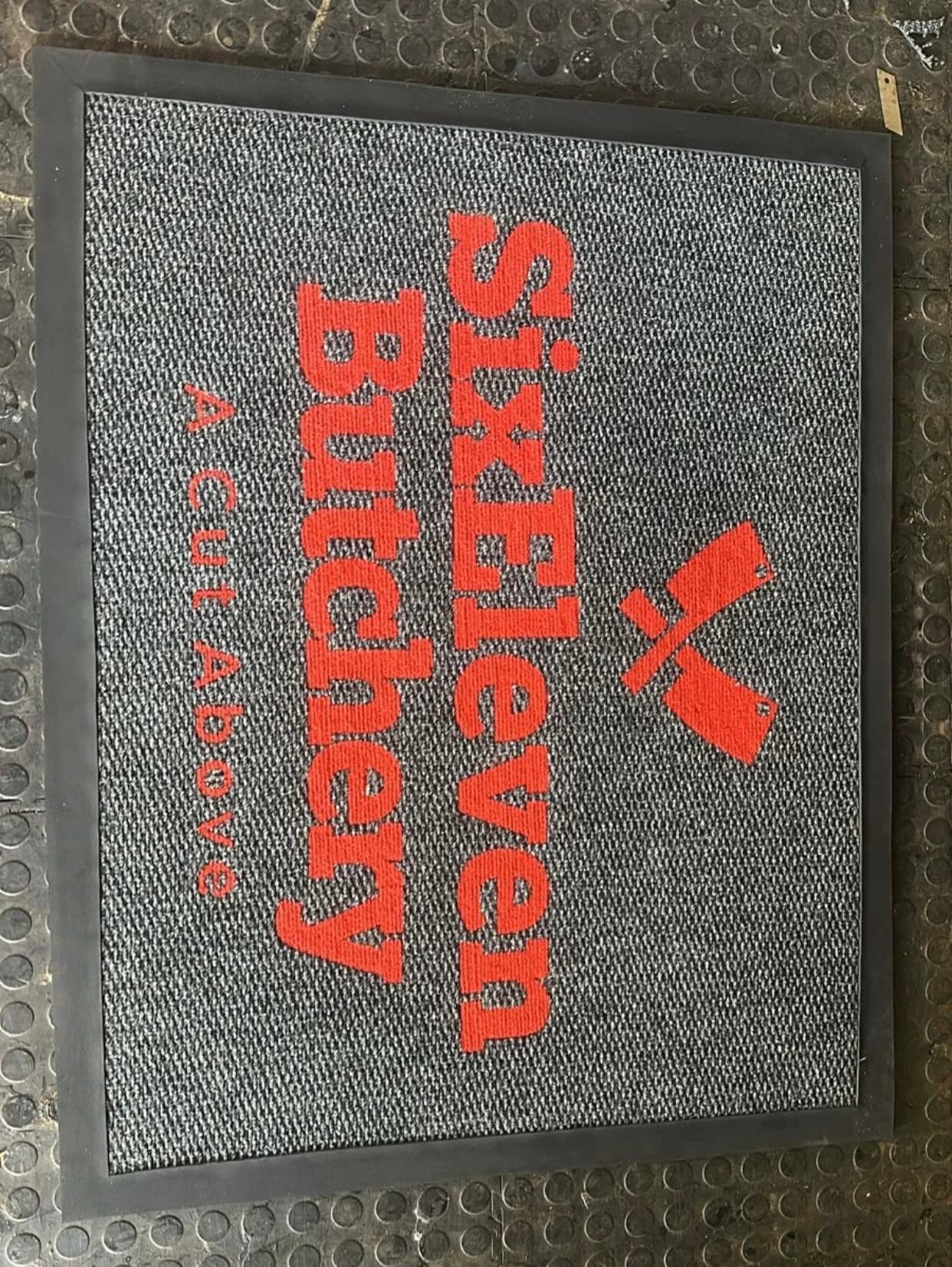 SixEleven Butchery branded entrance mat